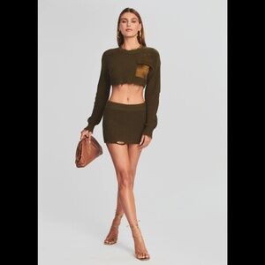 SEROYA set Devin cropped sweater Alora skirt NWT